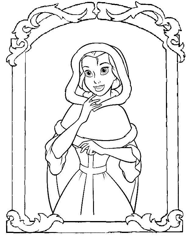 coloriage portrait de belle